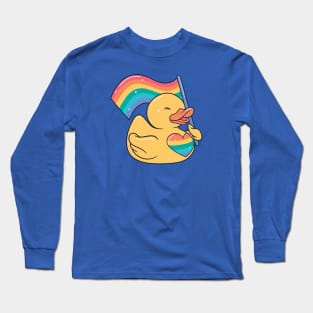 Cute LGBT Rainbow Rubber Ducky Long Sleeve T-Shirt